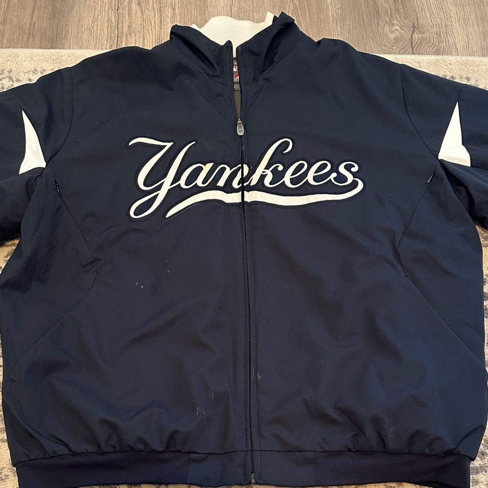 Authentic Yankees Navy Blue Majestic Therma Base Jacket